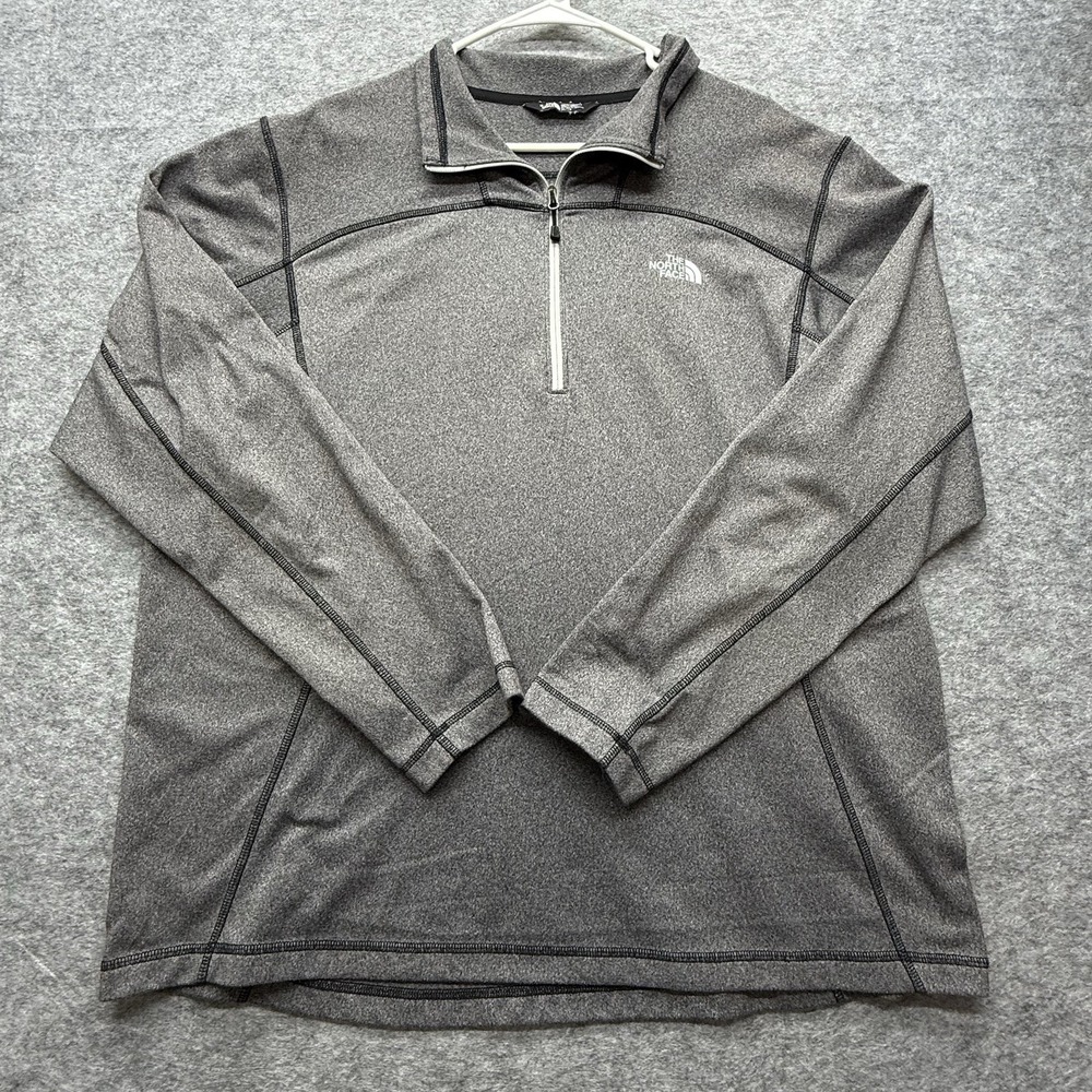 The North Face 1/4 Zip Pullover Mens XL Training Polyester Gray Heather Heather